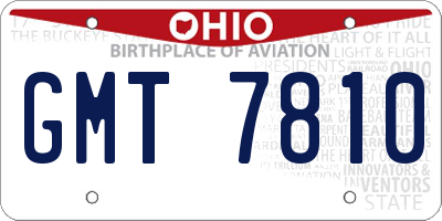 OH license plate GMT7810