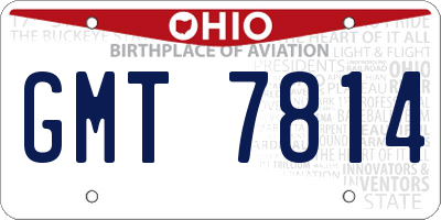 OH license plate GMT7814