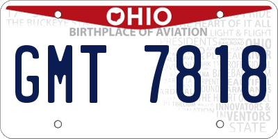 OH license plate GMT7818
