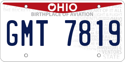 OH license plate GMT7819
