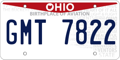OH license plate GMT7822