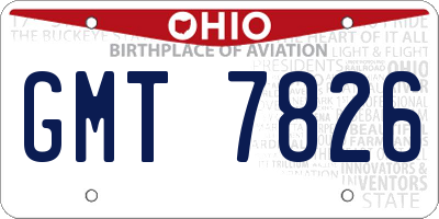 OH license plate GMT7826