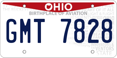 OH license plate GMT7828