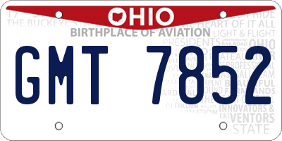 OH license plate GMT7852
