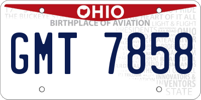 OH license plate GMT7858