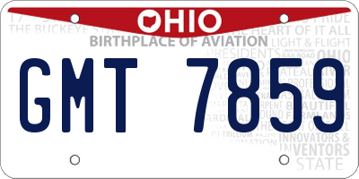 OH license plate GMT7859