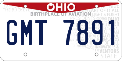 OH license plate GMT7891