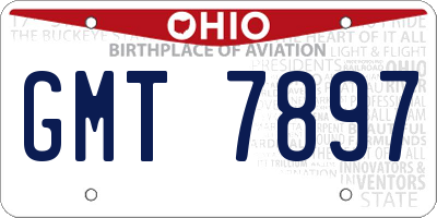 OH license plate GMT7897