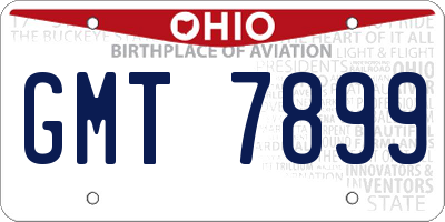 OH license plate GMT7899