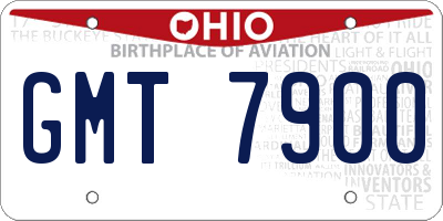 OH license plate GMT7900