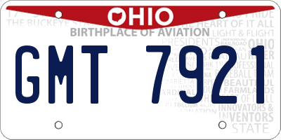 OH license plate GMT7921