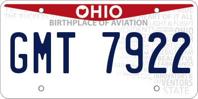 OH license plate GMT7922