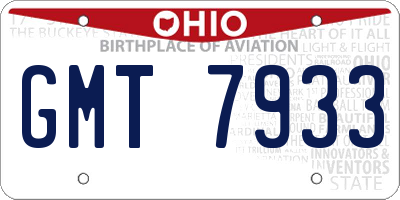 OH license plate GMT7933