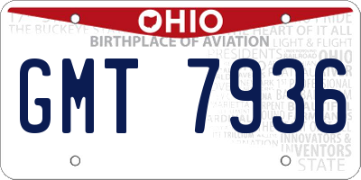 OH license plate GMT7936