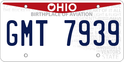 OH license plate GMT7939