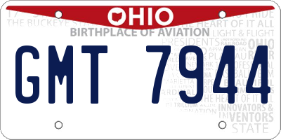 OH license plate GMT7944