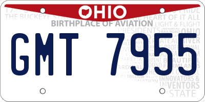 OH license plate GMT7955