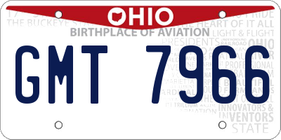 OH license plate GMT7966