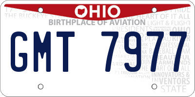 OH license plate GMT7977