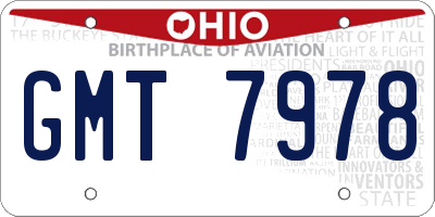 OH license plate GMT7978