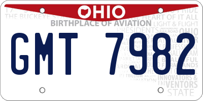 OH license plate GMT7982