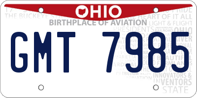 OH license plate GMT7985