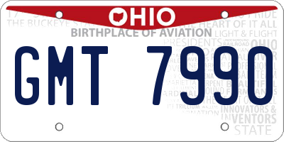 OH license plate GMT7990