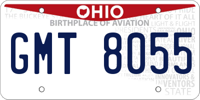 OH license plate GMT8055