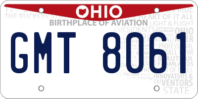 OH license plate GMT8061