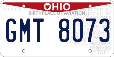 OH license plate GMT8073