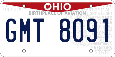 OH license plate GMT8091
