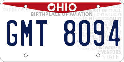 OH license plate GMT8094