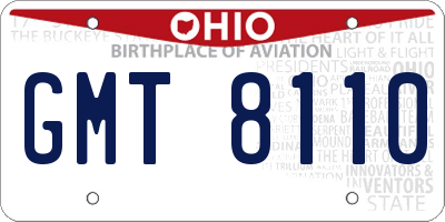 OH license plate GMT8110
