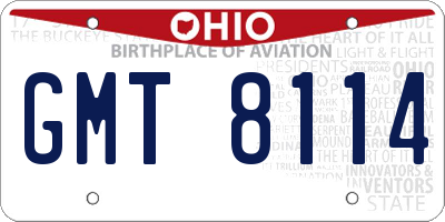 OH license plate GMT8114