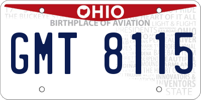 OH license plate GMT8115