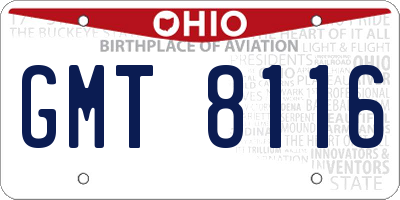 OH license plate GMT8116