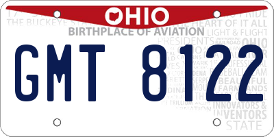 OH license plate GMT8122