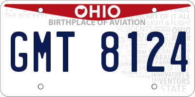 OH license plate GMT8124
