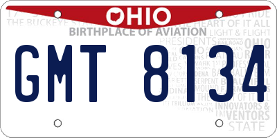 OH license plate GMT8134