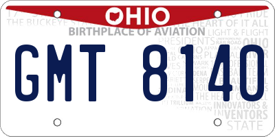 OH license plate GMT8140