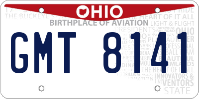 OH license plate GMT8141
