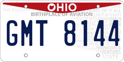 OH license plate GMT8144