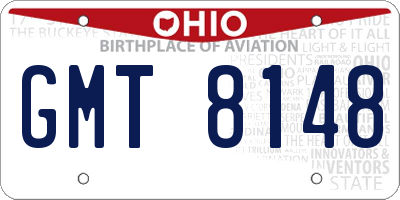 OH license plate GMT8148