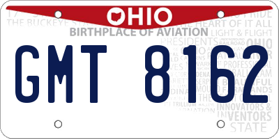 OH license plate GMT8162