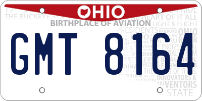 OH license plate GMT8164