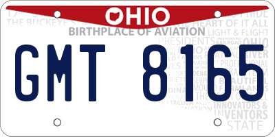 OH license plate GMT8165