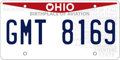 OH license plate GMT8169