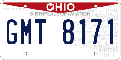 OH license plate GMT8171