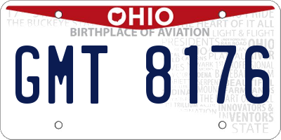 OH license plate GMT8176