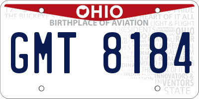 OH license plate GMT8184